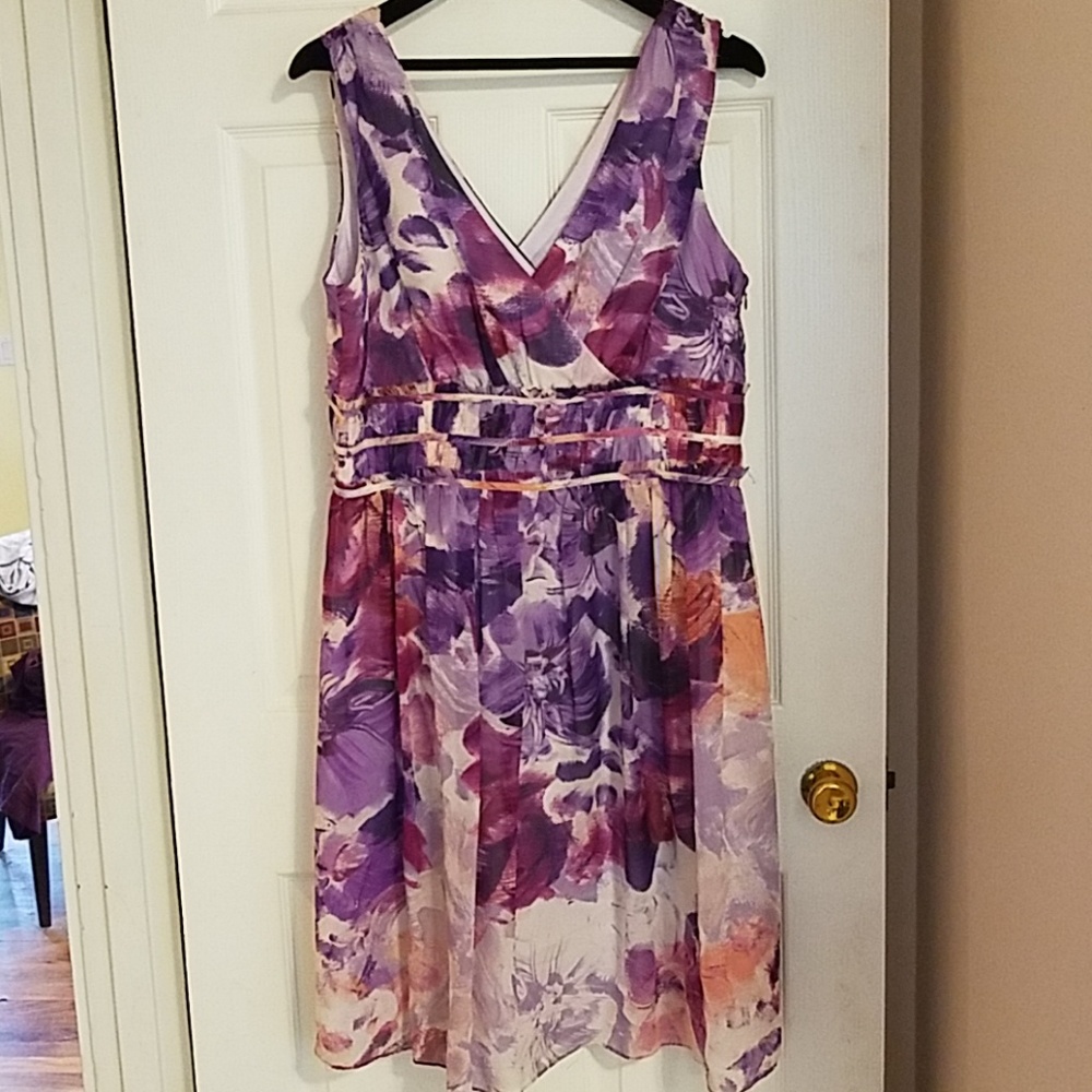 Silk chiffon floral dress